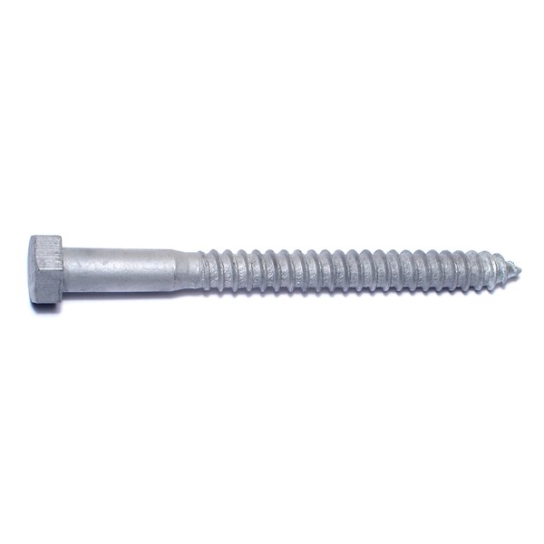 Midwest Fastener Lag Screw, 1/2 in, 5-1/2 in, Steel, Hot Dipped Galvanized Hex Hex Drive, 3 PK 35403 - main